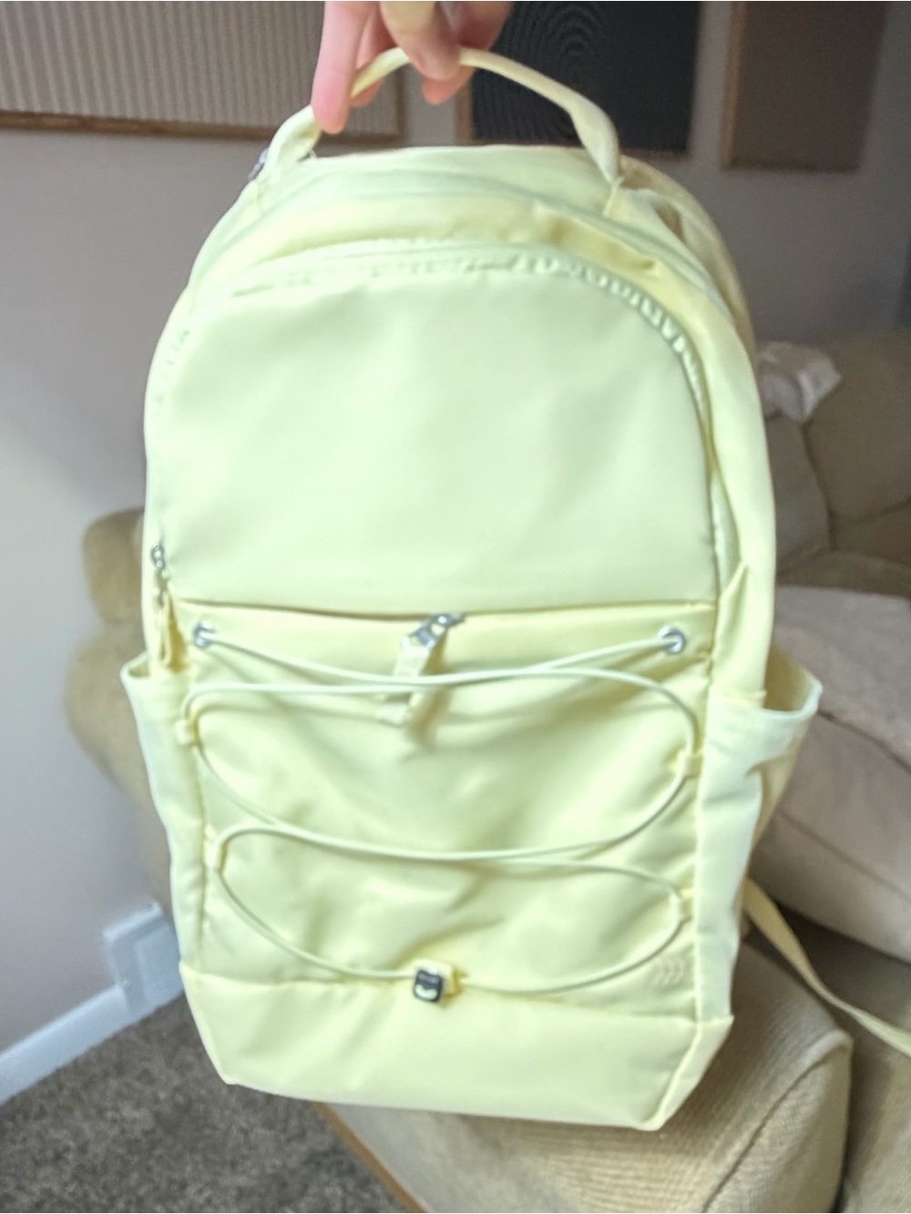 Classic Everyday Yellow Backpack - Women's Bag - Picture 2 of 7